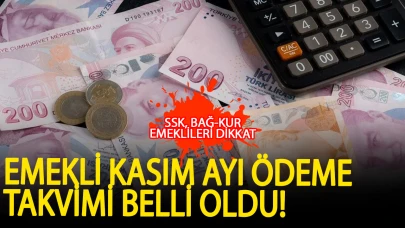 SSK, Bağ-Kur emeklileri dikkat: Emekli kasım ayı ödeme tarihleri belli oldu! İşte, gün gün ödeme takvimi…